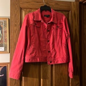 Redish orange short jean jacket. Excellent condition.